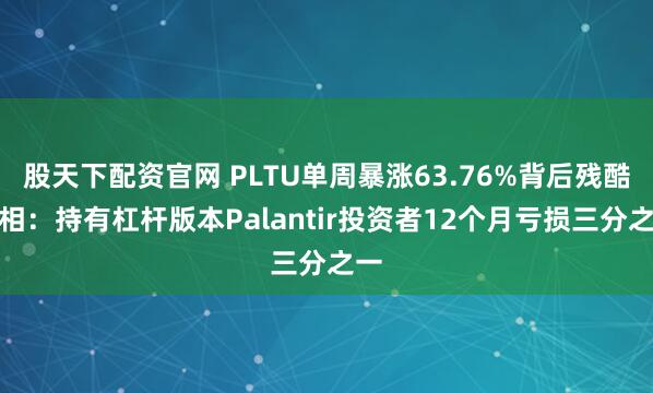股天下配资官网 PLTU单周暴涨63.76%背后残酷真相：持有杠杆版本Palantir投资者12个月亏损三分之一